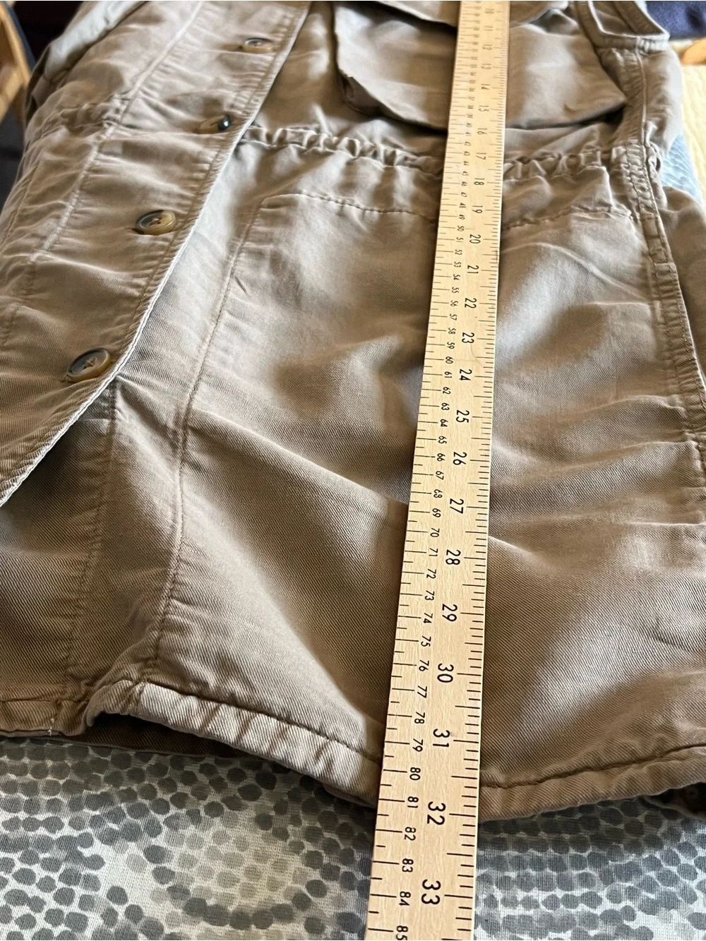 Zara Tan Safari Cargo Buttoned Mini Dress. Waist Drawstring. - Picture 11 of 12